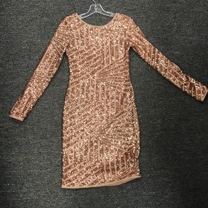 BCBG Max Azria rose gold sequin dress